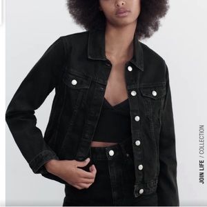 Zara black jean jacket